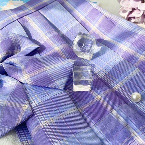 Sakino Lilac JK Skirt Set: Skirt + Bowtie - Picture 4 of 6